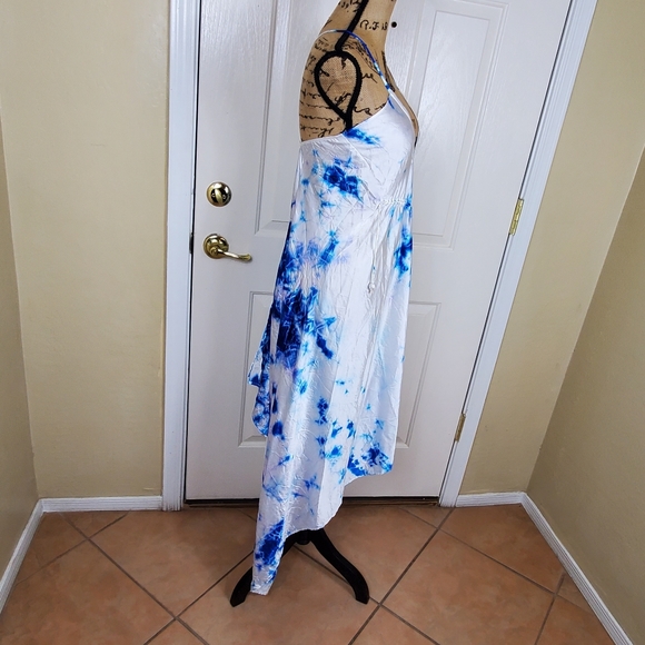 SHAHIDA PARIDES GLACIER White and blue SKY AZURE TIE DYE SCARF DRESS - Picture 5 of 14